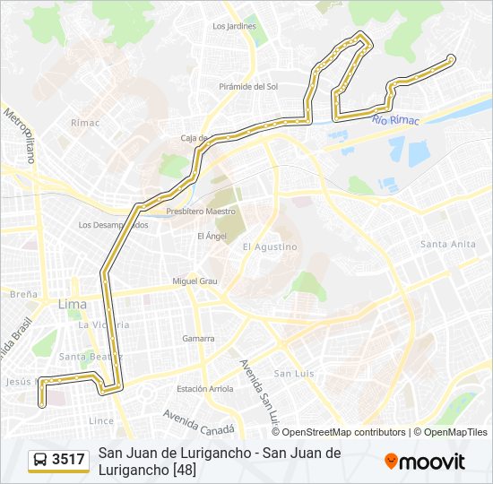 Mapa de 3517 de autobús