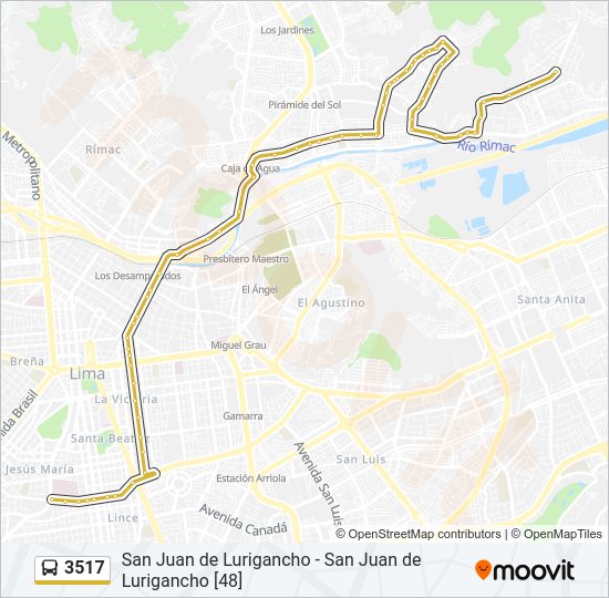 Mapa de 3517 de autobús