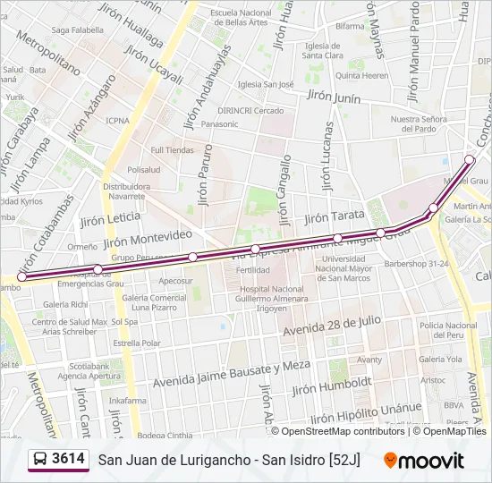 3614 Bus Line Map