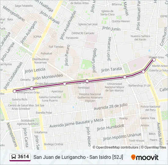 3614 Bus Line Map