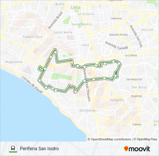 EXPRESO 1 Bus Line Map