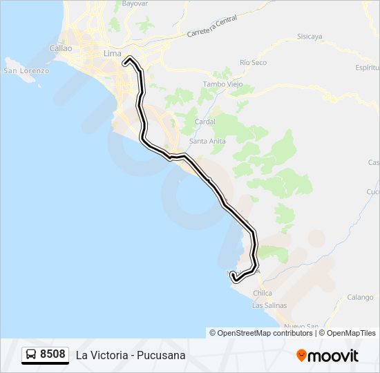 Mapa de 8508 de autobús