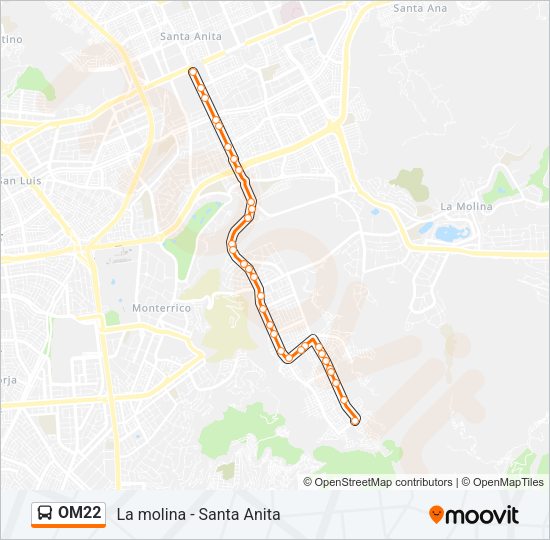 Mapa de OM22 de autobús