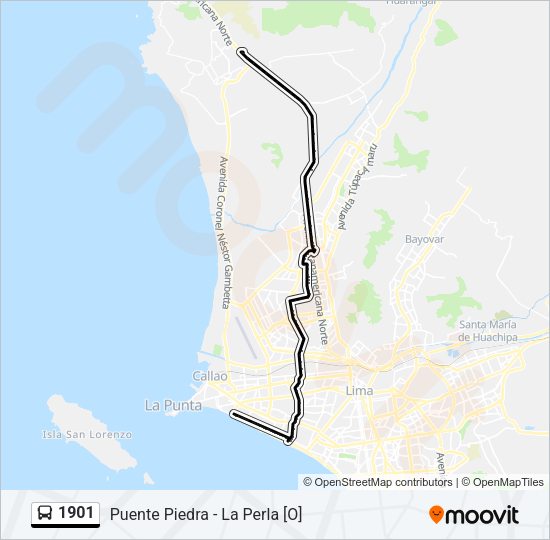 Mapa de 1901 de autobús