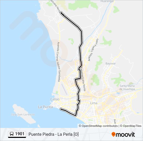 Mapa de 1901 de autobús