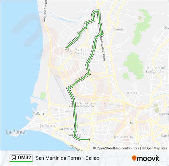 OM32 Bus Line Map