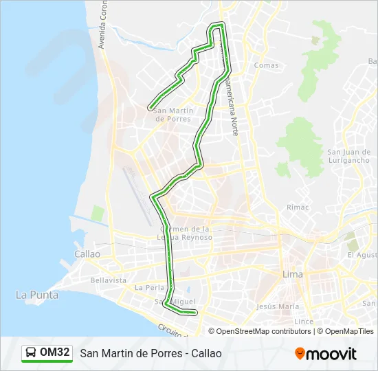 OM32 Bus Line Map