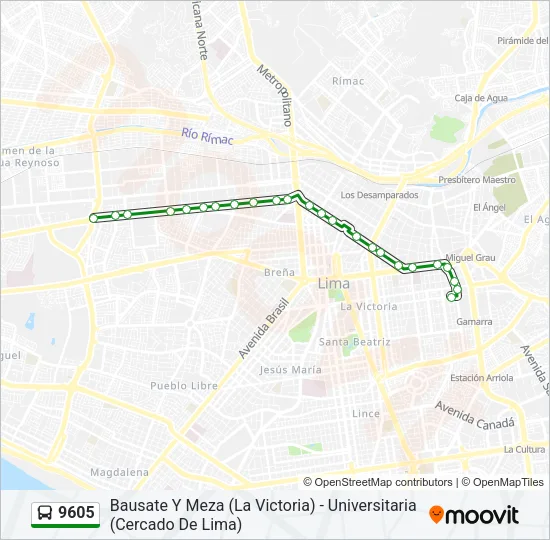 9605 Bus Line Map