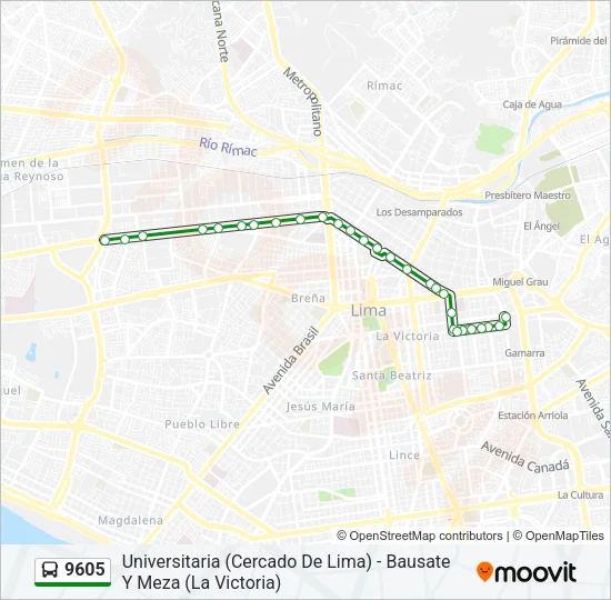 9605 Bus Line Map