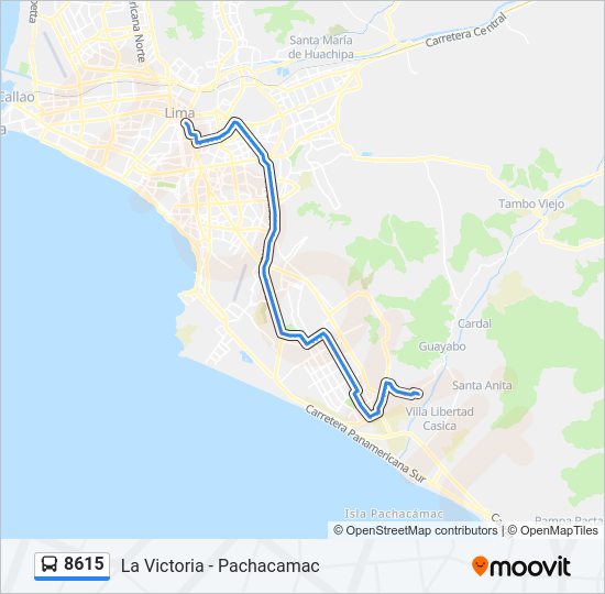 Mapa de 8615 de autobús