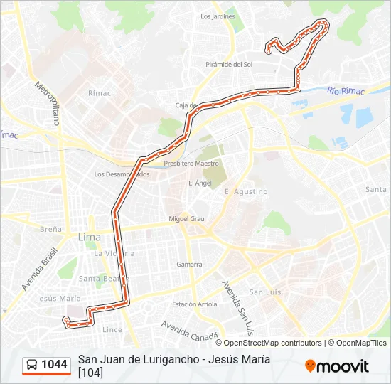 1044 Bus Line Map