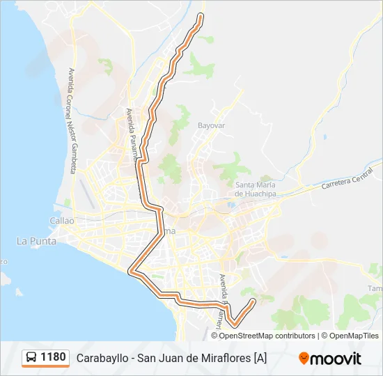1180 Bus Line Map