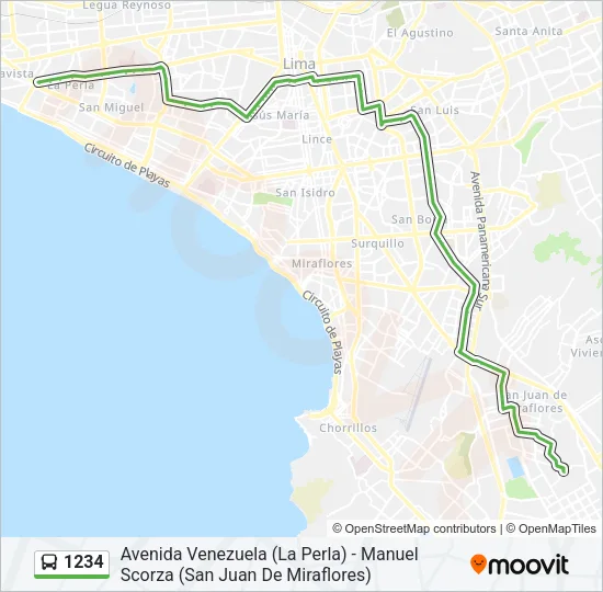 1234 Bus Line Map