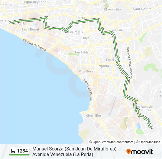 1234 Bus Line Map