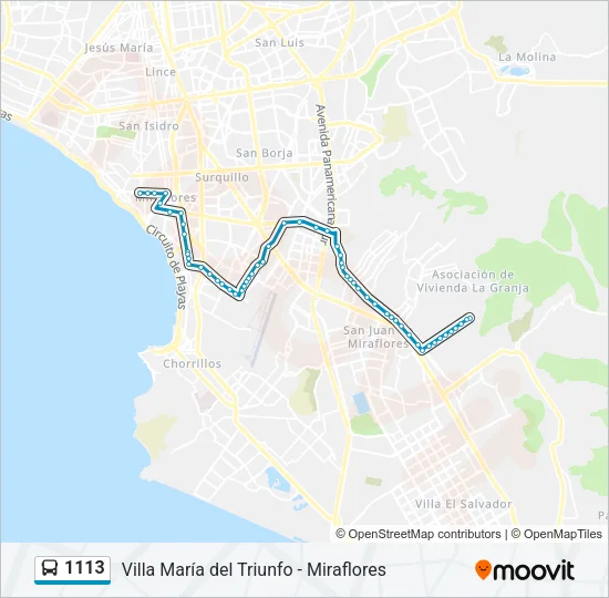 1113 Bus Line Map