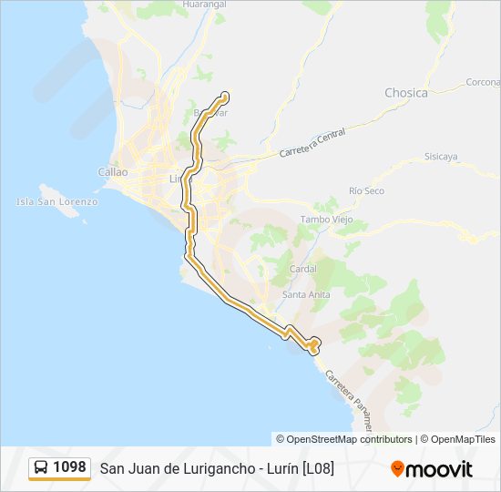 1098 Route: Schedules, Stops & Maps - Wiesse (San Juan de Lurigancho ...