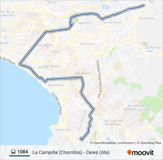 1084 Bus Line Map