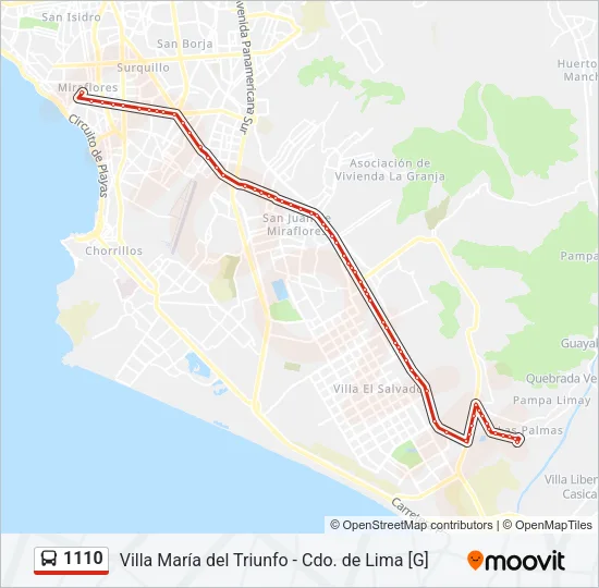 1110 Bus Line Map
