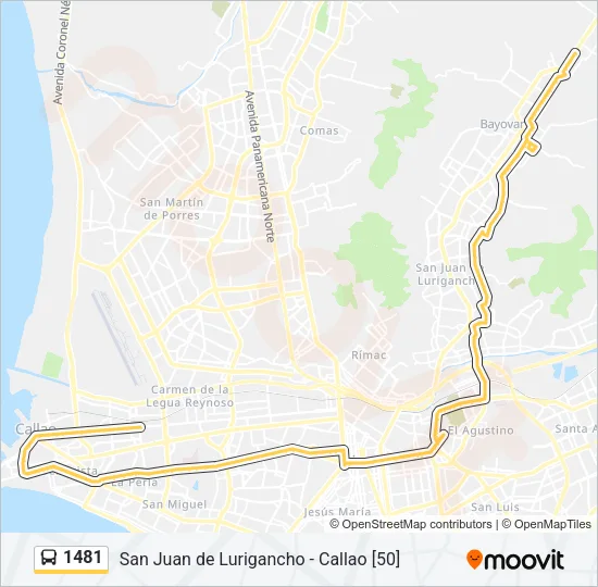 1481 Bus Line Map