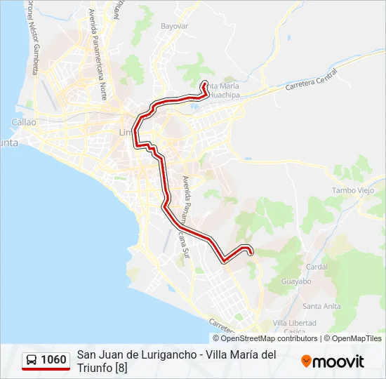 1060 Bus Line Map