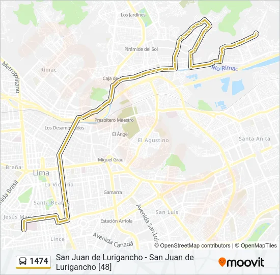 1474 Bus Line Map