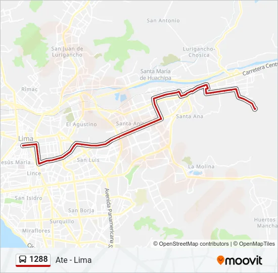 1288 Bus Line Map