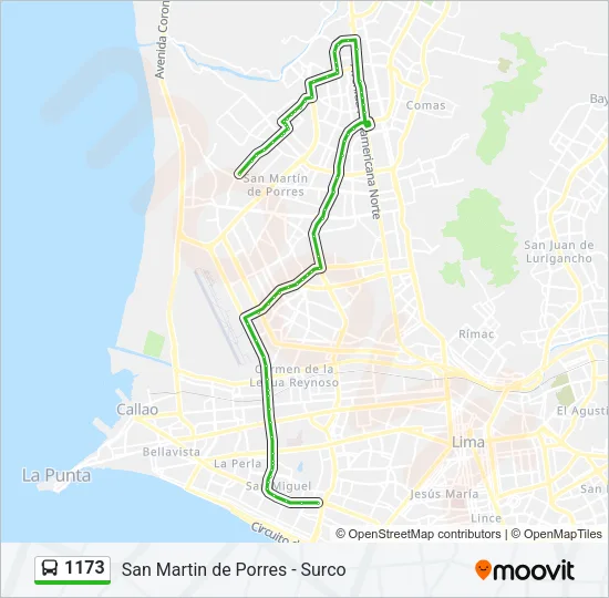 1173 Bus Line Map