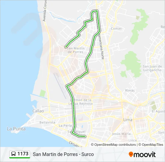 1173 Bus Line Map