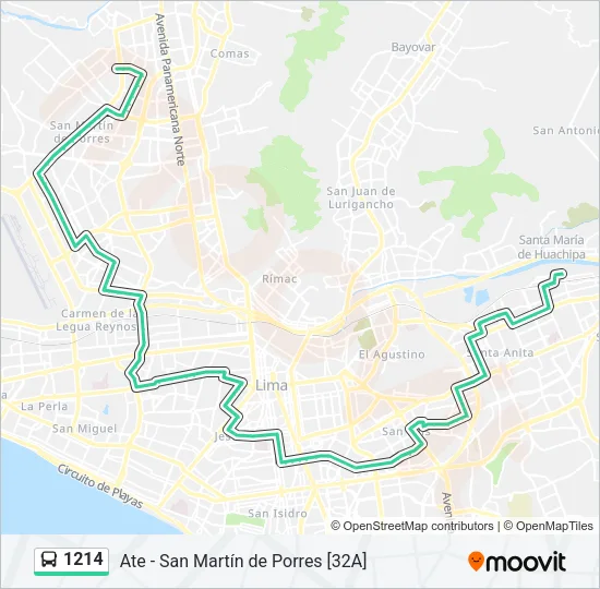1214 Bus Line Map