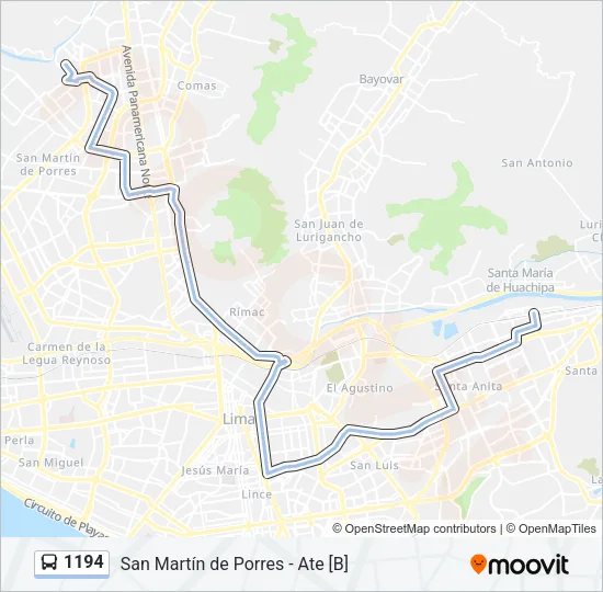1194 Bus Line Map