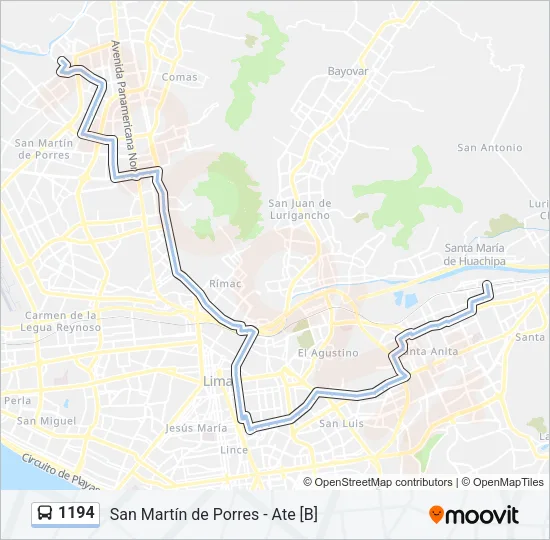 1194 Bus Line Map