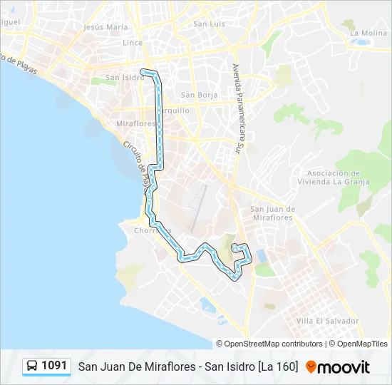 1091 Bus Line Map