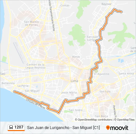 1207 Bus Line Map