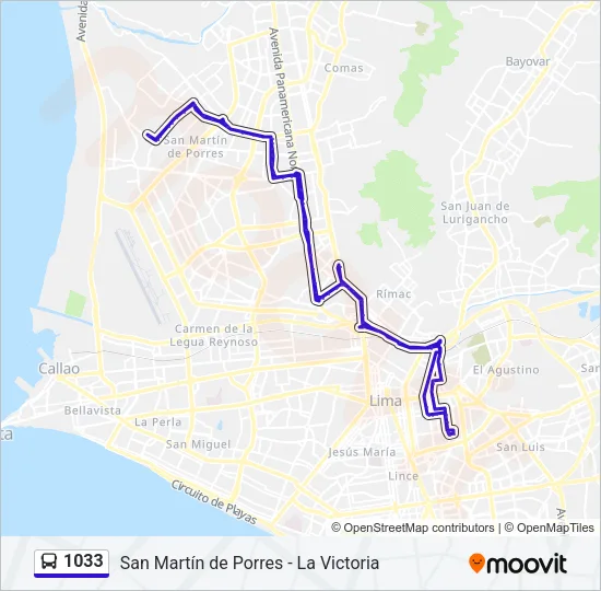 1033 Bus Line Map