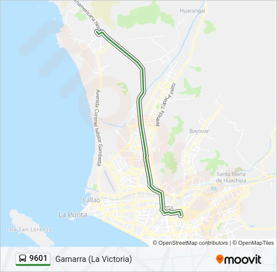 9601 Bus Line Map