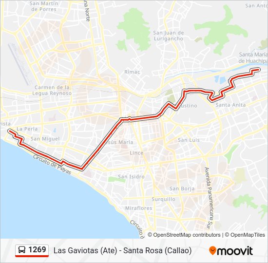1269 Route: Schedules, Stops & Maps - Las Gaviotas (Ate) - Santa Rosa ...
