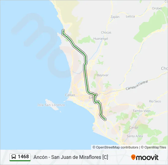 1468 Bus Line Map