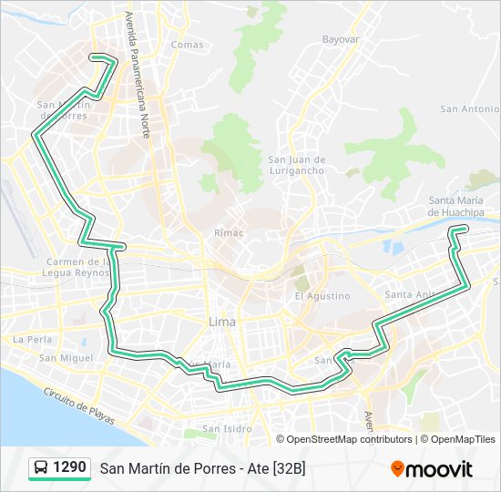 1290 Route: Schedules, Stops & Maps - Ate - San Martin De Porres (Updated)