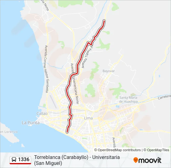 1336 Bus Line Map
