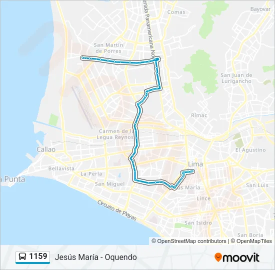 1159 Bus Line Map