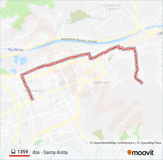 1359 Bus Line Map
