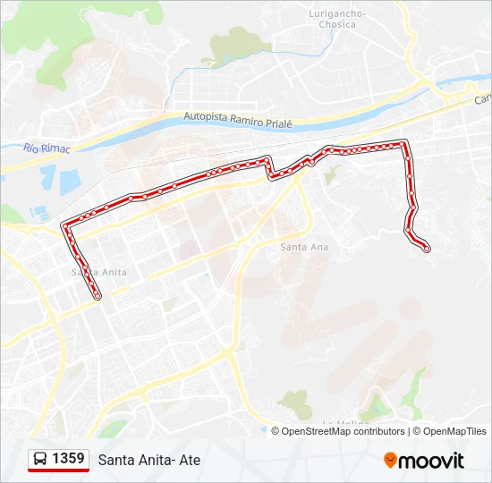 1359 Bus Line Map
