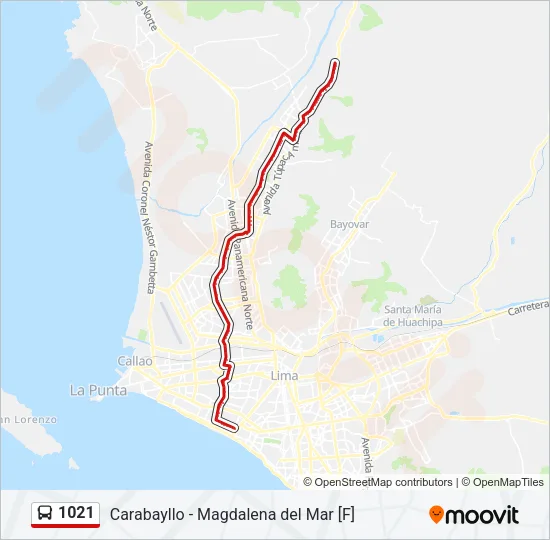 1021 Bus Line Map