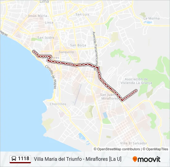 1118 Bus Line Map