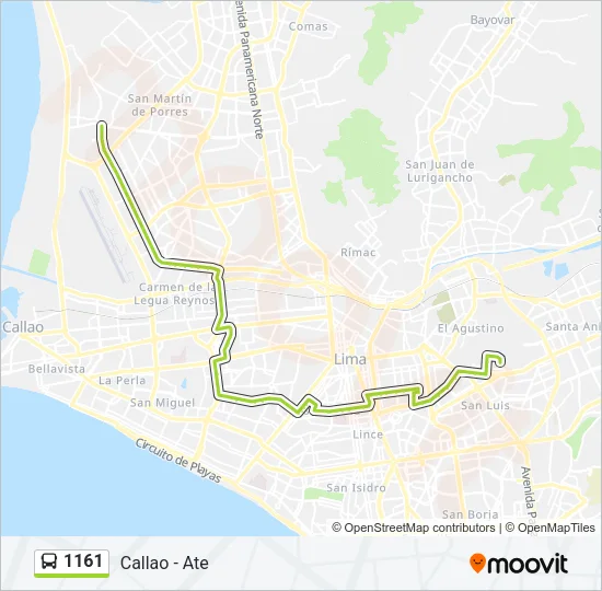 1161 Bus Line Map