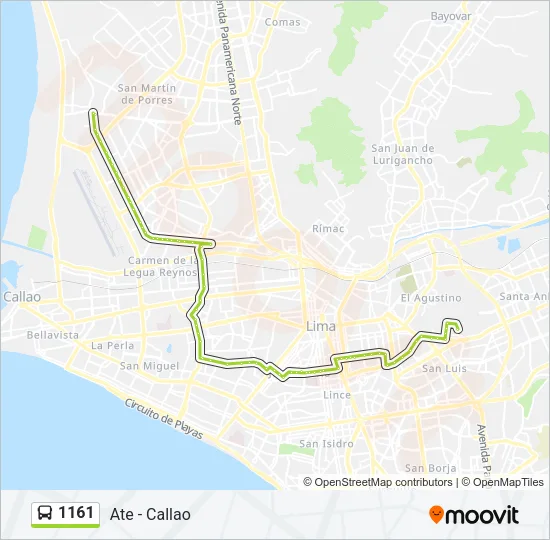 1161 Bus Line Map