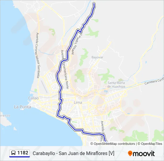 1182 Bus Line Map