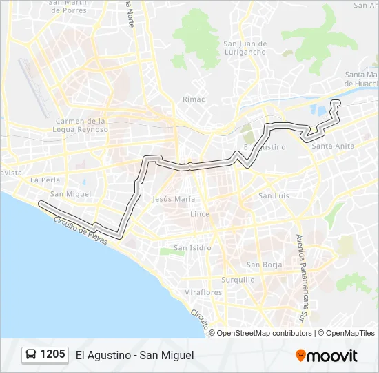 1205 Bus Line Map