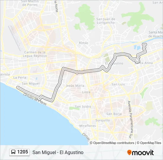 1205 Bus Line Map