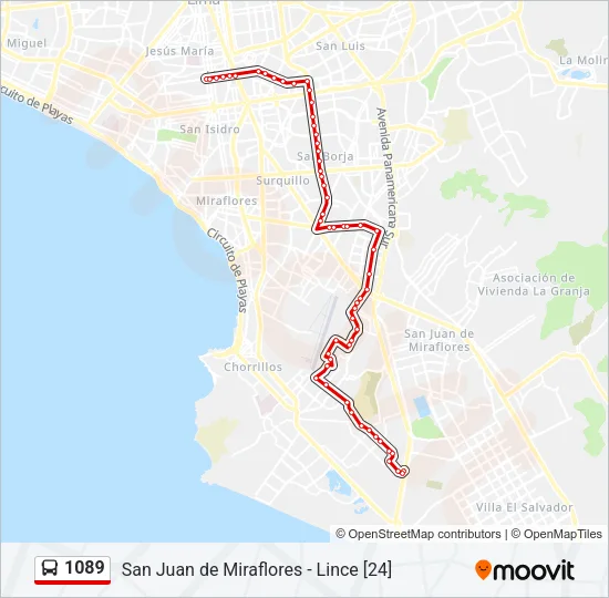 1089 Bus Line Map